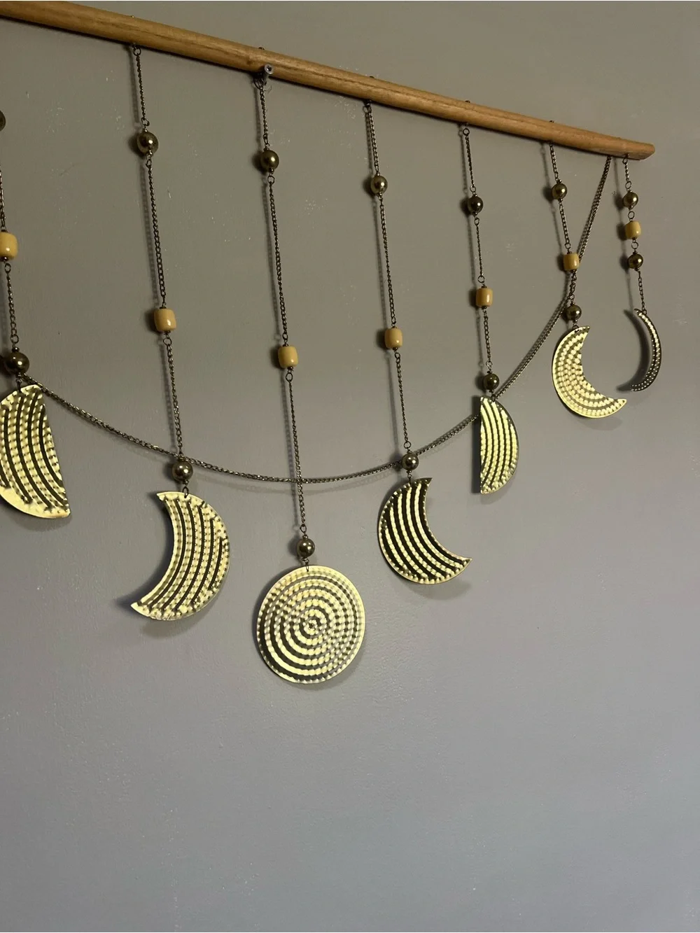 Bohemian Gold Moon Phase Hanging Wall Decor 3 feet